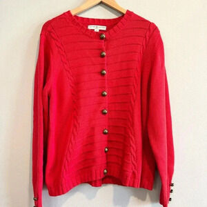 Tommy Hilfiger Vintage Button Down Sweater Cotton Cable Knit Holiday 2X